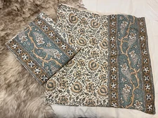 Pottery Barn Euro Pillow Sham Set Teal & Brown