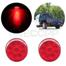 2Pcs 2" Round Amber LED Side Marker Clearance Lights Trailer Truck 9 Diodes