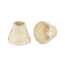 Aspen Creative 51002-2, Empire Clip-On Chandelier Lamp Shade, Natural Palm Le...