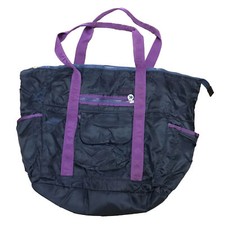 KAIA TRAVEL TOTE DIAPER BAG BLACK Purple Out Pockets Zip Waterproof     Shoulder
