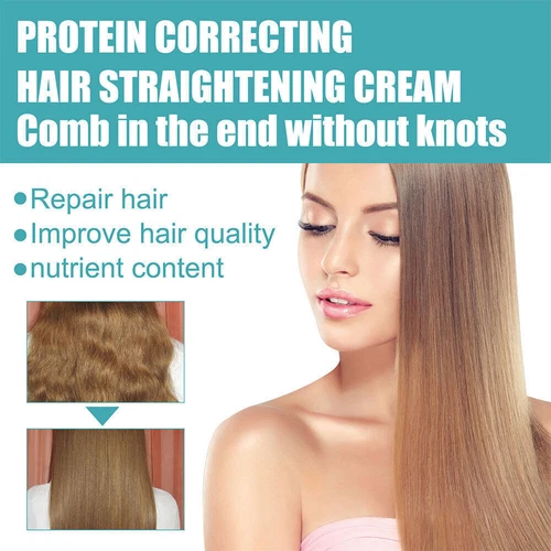 Protein Hair Straightening Cream Silk Gloss Smooth Rough Hair Repair Straight - Picture 5 of 12