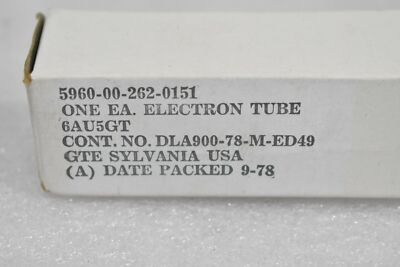 SYLVANIA 6AU5GT ELECTRON TUBE VACUUM TUBE 5960-00-262-0151 | eBay
