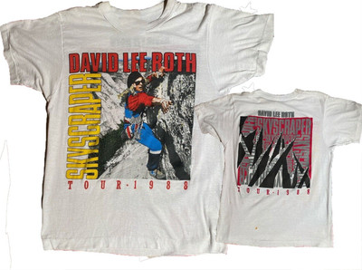 TOUR 1988 David Lee Roth T-shirt White Unisex Cotton All Sizes JY64