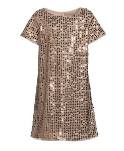Wonder Nation Girls Beige Sequin Dress Size Large (10-12) PLUS NWT