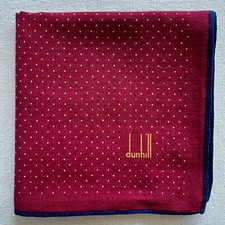 Vintage Mens Handkerchief Dark Red Cotton Polka Dot Classic Pocket Square 18"