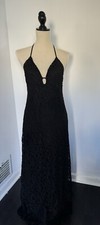 Love Shack Fancy Black Lace Halter Dress w/Peep Hole  Size 1