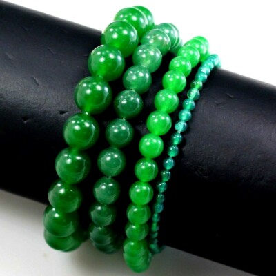 Wholesale Gemstone Bracelet Balance Elastic Stretch 4mm 6mm 8mm 10mm 12mm 7.5''