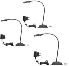 3 x Ultrahelle LED Schwanenhalslampe Leselampe Leuchte Flexilight Sockel & Trafo
