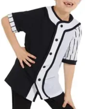 New WEISSMAN Unisex Colorblock Baseball Tee 12022 BLACK/WHITE Shirt MA M ADULT