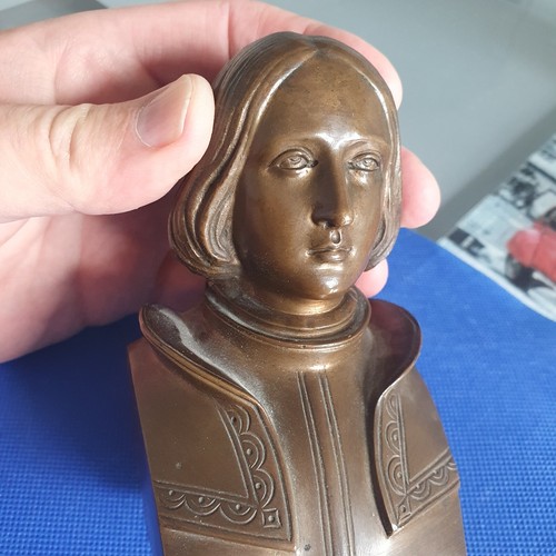 Buste en Bronze Jeanne D Arc SIGNÉE CHARDIGNY (1794-1866datée 1854 hauteur 13 cm - Picture 3 of 14