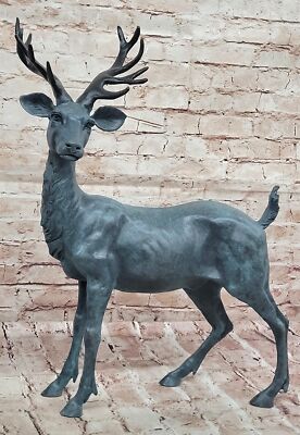Museum Qualität Bronze Hirsch Skulptur Statue Von Bugatti Garten Tier Grafik Fig
