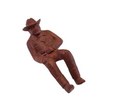 Vintage Marx Wild West Western Town Ranch Roy Rogers Brown Cowboy Sitting 60mm