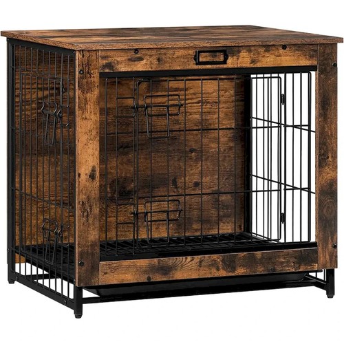 Double Door Dog Crate w/ Lock & Tray – 31.5" Pet Kennel Cage - Picture 6 of 23