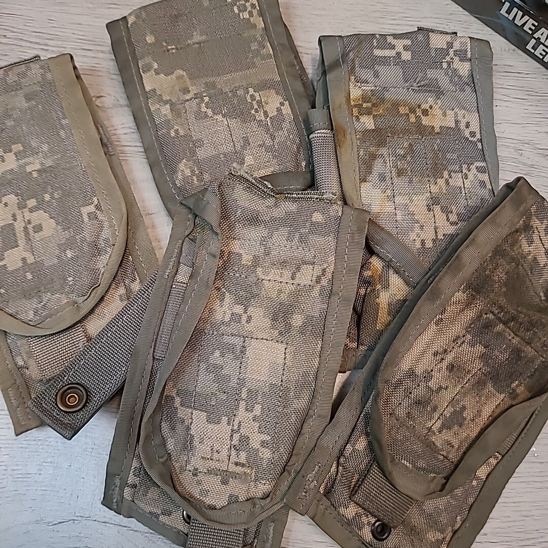 US Military Digital Camo Double Mag Pouch Molle Lot of 6 Used-image