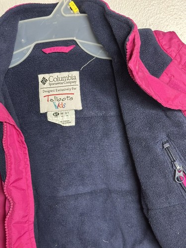 Columbia Girl Talbots Kids Pink/Black Winter puffer Jacket size 6/7 - Picture 5 of 8