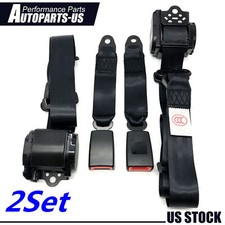 2x Retractable 3 Point Safety Seat Belt Straps Car Vehicle Adjustable Belt Kit 2x Retractable 3 Point Safety Seat Belt Straps Car Vehicle Adjustable Belt Kit
