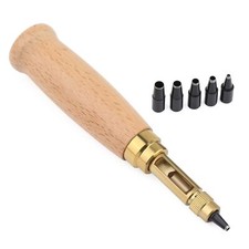 Adjustable Japanese Screw Punch Screw Hole Punch 6 Tip Sizes Leather Paper Cr...