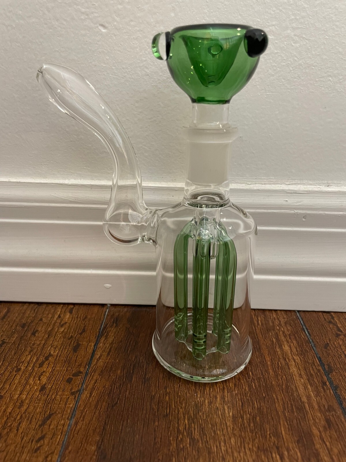 6.5” Glass Water Pipe Mini Bubbler 5arm Perc Green 18mm