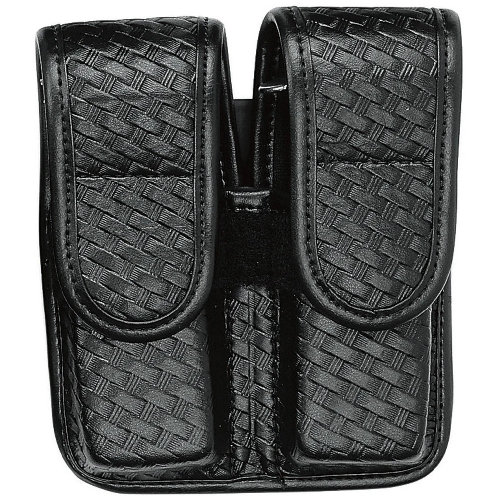 Bianchi 7902 Double Mag Pouch 2 For Glock 17 Hidden Snap Basket Weave - 1159799-image