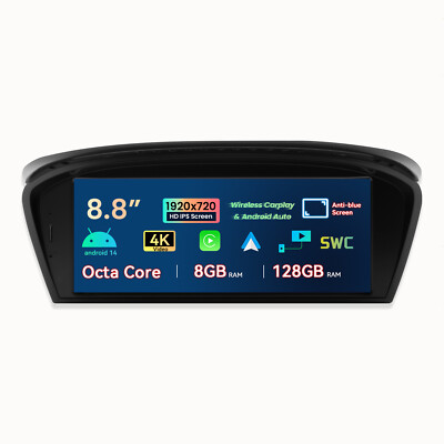 Touch Screen Autoradio Für BMW E60 E61 E90 E91 Android 14 Wireless CarPlay 128GB