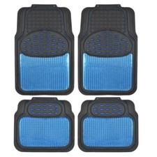 Bdk Heavy Duty Blue Rubber Car Mats Full Set - Universal Trim-to-fit All Weat...