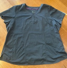 healing hands purple label scrub top 3x gray
