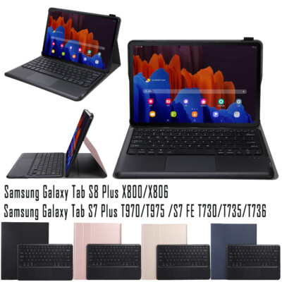 Tablet Hülle für Samsung Galaxy Tab S8 Plus X800/X806 Tastatur Touchpad PU Cover