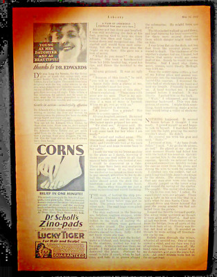 1931 VTG Print Multi Ad Page Dr. Edwards Women Corns Dr. Scholls Lucky Tiger