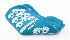 TEAL ONE SIZE FITS MOST SLIPPER SOCKS NON SKID SOLE - 4 PAIR NEW