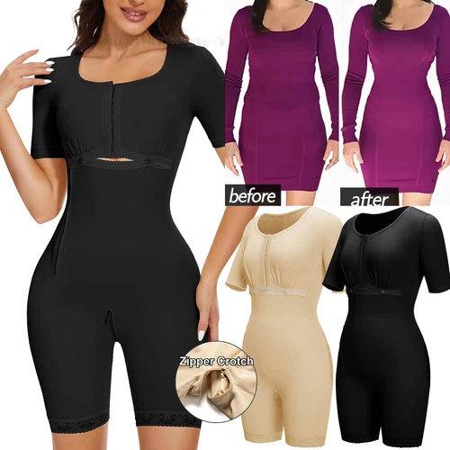 Fajas Colombianas Reductoras Shapewear Bodysuit Full Body Shaper with Sleeves US - Picture 1 of 20