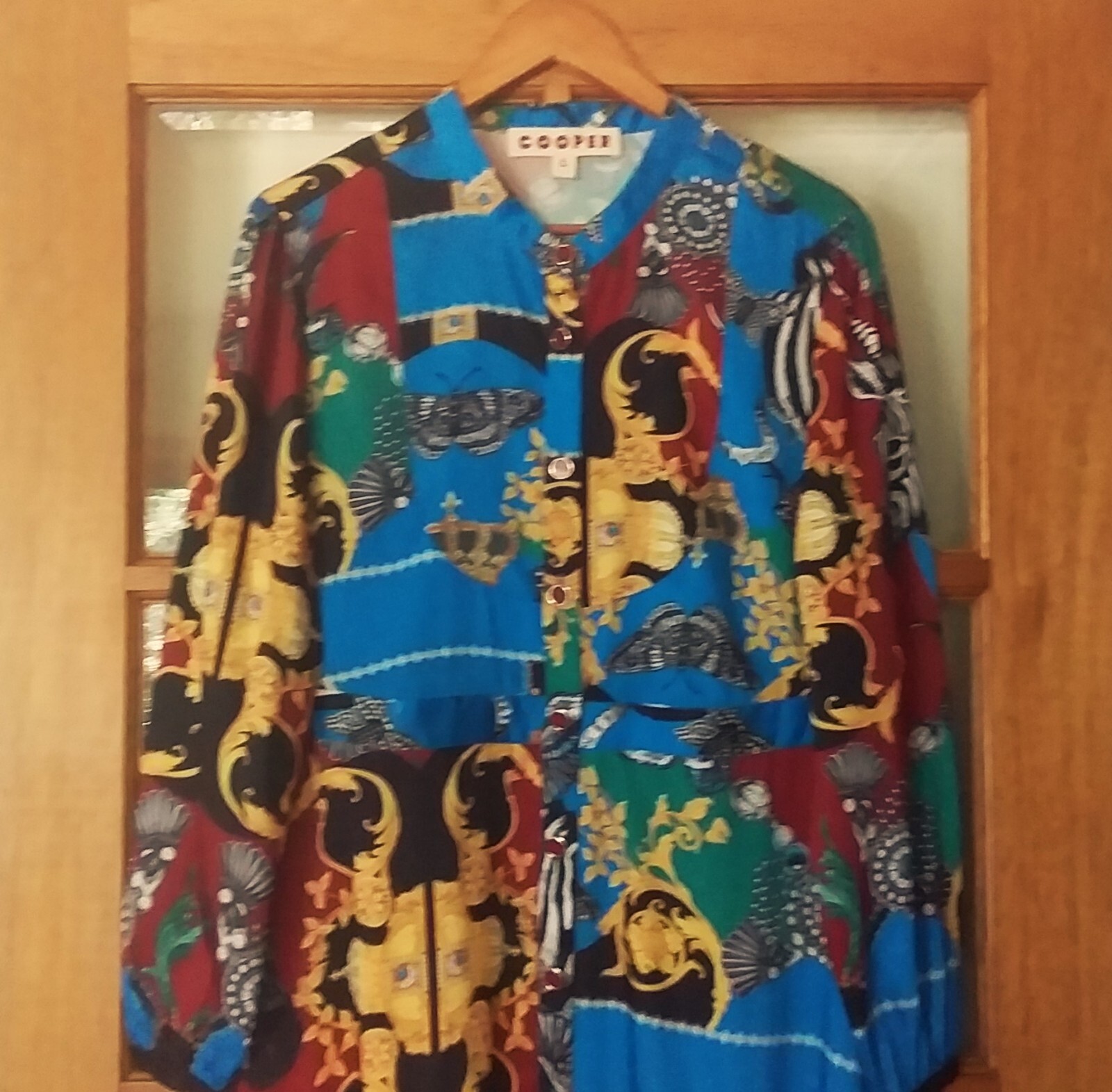 TRELISE COOPER Cooper Long Way To Love Multi Print Maxi Shirt Dress Size L 14 eBay