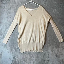 Twinset Sz M Oversized V Neck Sweater Wool Angora Hair Blend Women's