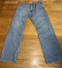 Levi’s 505 Regular Fit Light Wash Denim Jeans Size 34x30