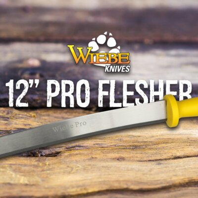 Wiebe 12'' Pro Double Edge Fleshing Knife Trapping Supplies