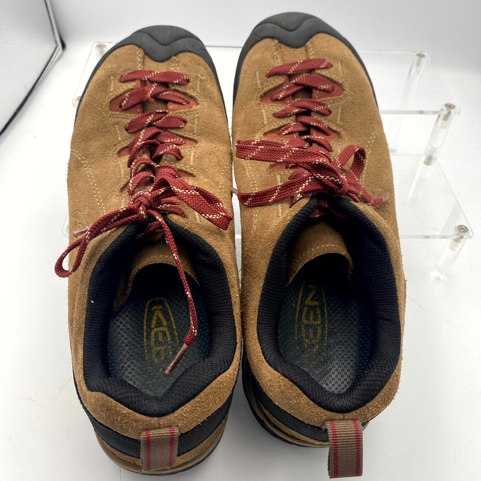 Scarpe da trekking Keen Jasper da uomo US 10 sneakers stringate in pelle scamosciata marrone nero