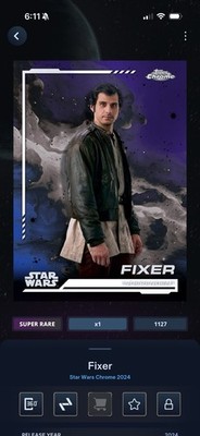 Topps Star Wars Digital Card Fixer Chrome Aurebesh 2024 Super Rare