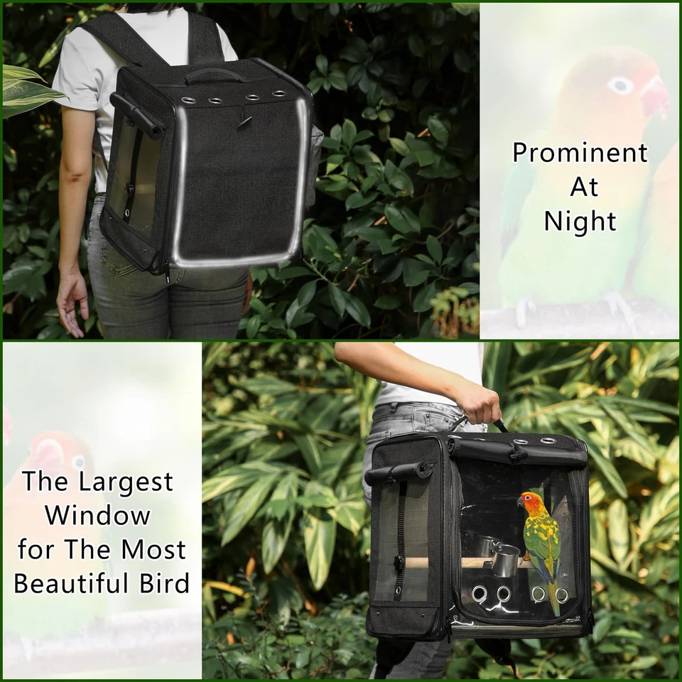 Suertree Bird Carrier with Seat Belt for Car Travel, Bird Backpack Carrier wi... - Image 4 of 4