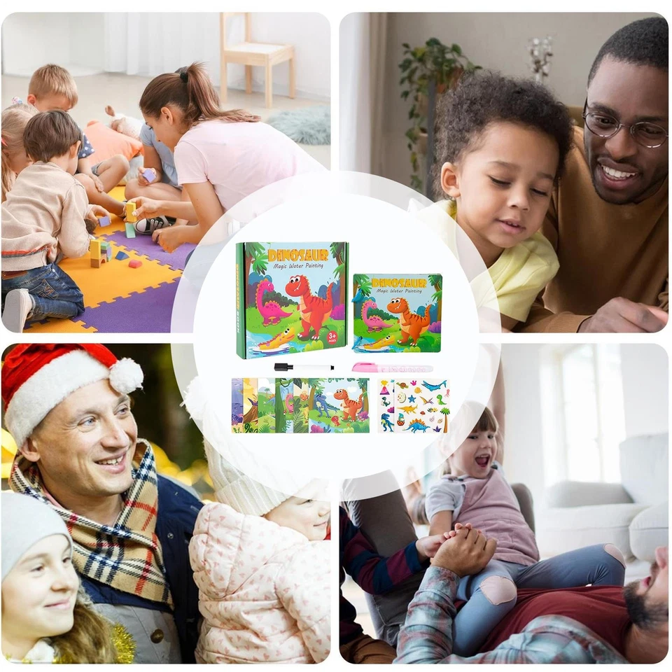 Water Color Book Dinosaur Paper Coloring Workbook Water Paint Book For Toddler - image 4 of 4