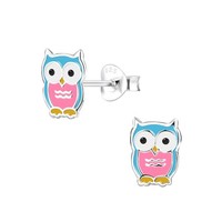 Kinder Ohrstecker Bunt Sterling Silber 925 Eule Emaille Ohrringe MäDchen Damen