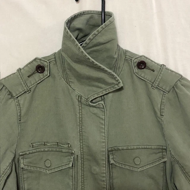 Abrigo de campo Anthropologie para mujer XS verde tareas granero chaqueta utilitaria Foto 3 de 4