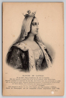Royalty Blanche De Castille Portrait Postcard J47