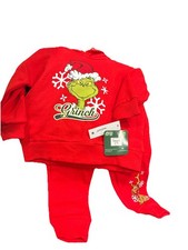 The Grinch Dr. Seuss Toddler Printed Sweatshirt and Jogger Set, Size 2T