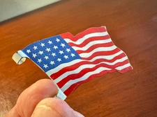 Vintage Tin Lithograph US American Flag for Toy Dimestore Soldier Display!