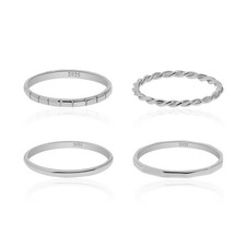 Meissa Stackable Ring Set of 4 for Women S925 Sterling Silver Thin Stacking Ring