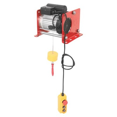 Electric Hoist with Long Steel Wire Rope 10.43x10.63x9.84 in 881LBS 110V Red