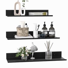 Floating Shelves for Wall Set of 3 Metal Wall Shelves for Bathroom Black