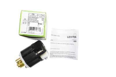 Nobtin Leviton 2731 3-Pole 4-Wire Locking Plug L18-30P 30A 480V Black