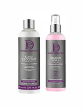 Design Essentials Bamboo & Silk + Kukui & Coconut Leave-In Conditioner 8oz Combo