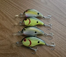 (4) Bandit 200 Series Crankbaits, Lot of 4 Fishing Lures 