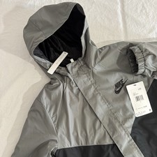 NWT NIKE Interchange 3-in-1 Kids Size 5/6 Black Gray Lightweight Hooded Jacket